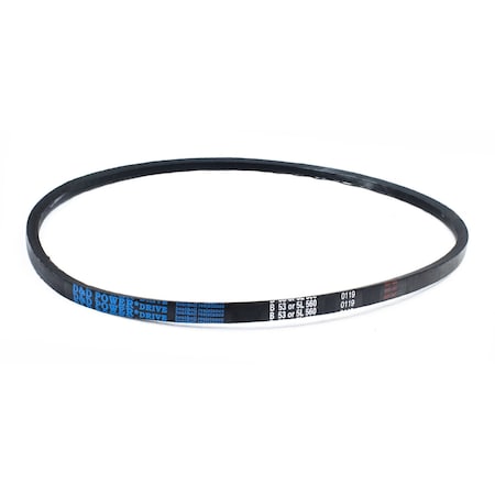 D&D B53/5L560 Classical V-Belt, 56 in Outside Length, 21/32 in Top Width, 1 Ribs B53